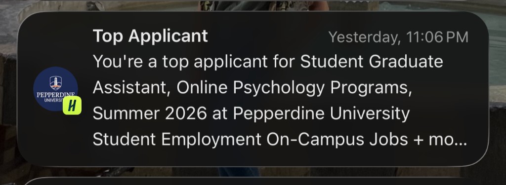 Pepperdine Graduate Student Association · Top Applicant